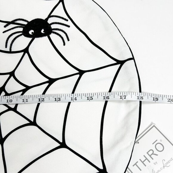 NWT THRO by Marlo Lorenz Sutton Spider Web Pillow Cover. Ivory/Black.18" Round - Picture 5 of 6